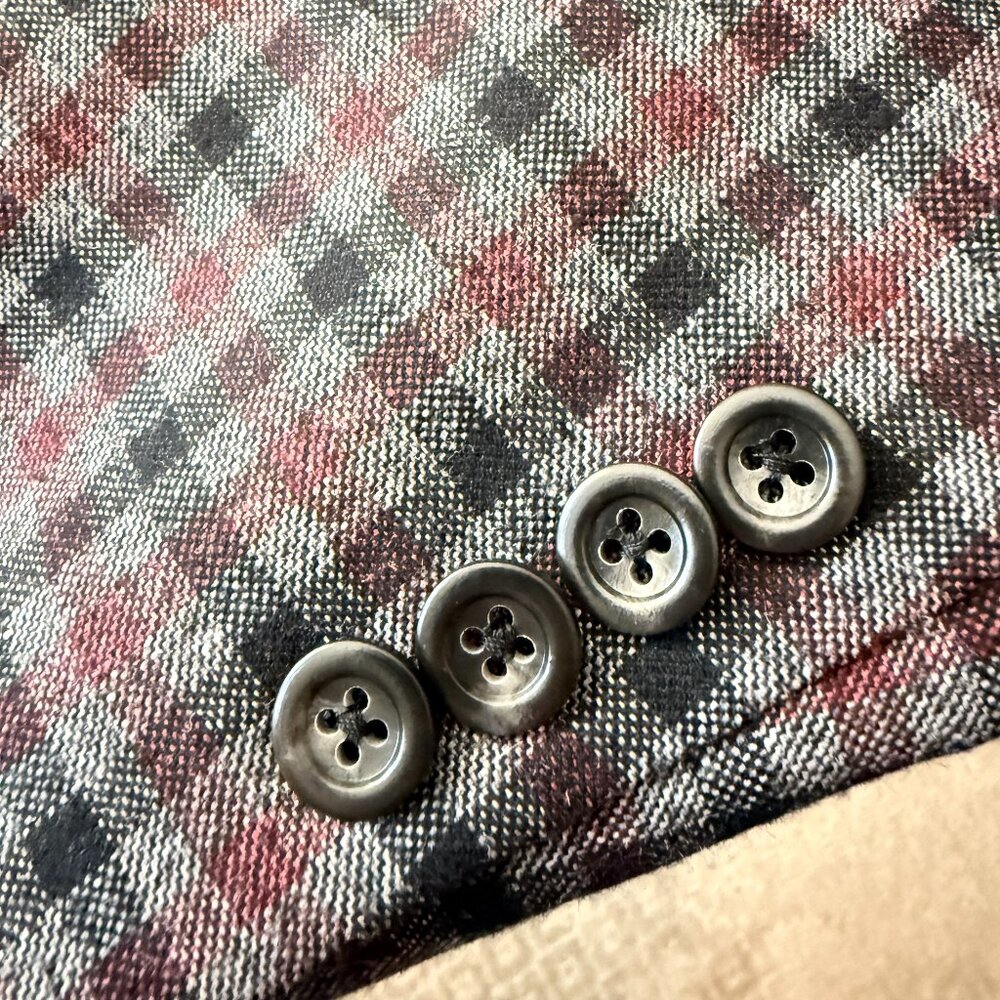 Samuelsohn Saks Fifth Avenue Men's Wool Silk Linen Plaid Blazer | Size 40R - Picture 2 of 8